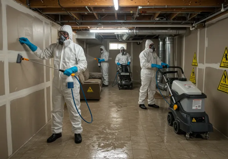 Basement Moisture Removal and Structural Drying process in Noble, OK